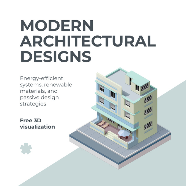 Ad of Modern Architectural Designs with Building Mockup Instagram Tasarım Şablonu