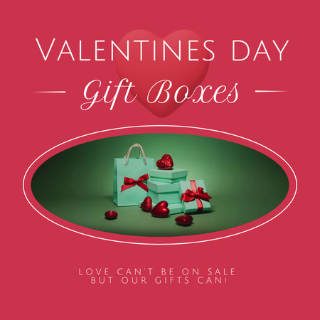 Present Boxes and Packages For Valentine`s Day Animated Post Design Template