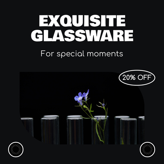 Designvorlage Discount on Exquisite Glassware für Instagram AD