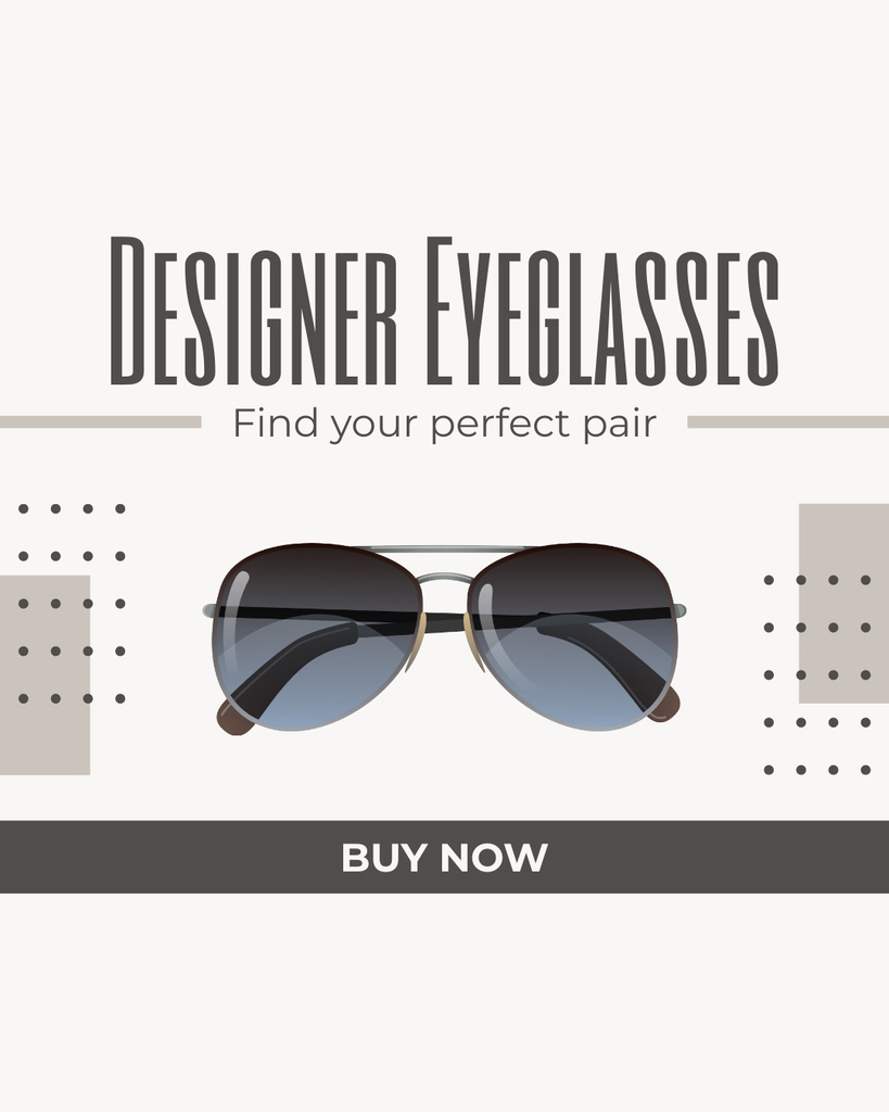 Perfect Trendy Glasses Pair for Sale Instagram Post Vertical Design Template