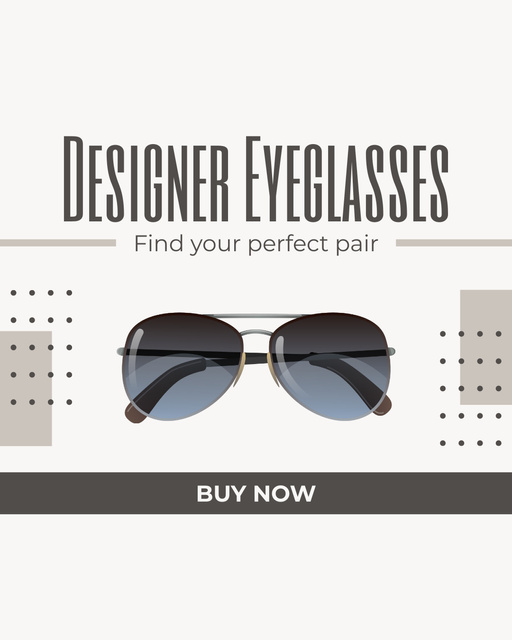 Perfect Trendy Glasses Pair for Sale Instagram Post Verticalデザインテンプレート