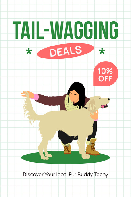 Plantilla de diseño de Tail-wagging Deals with Discount Pinterest 