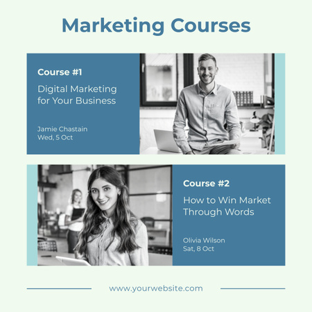 Modèle de visuel Marketing Courses List - LinkedIn post