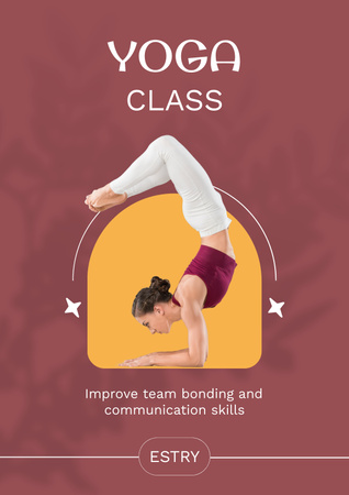 Yoga Class Announcement Poster Design Template