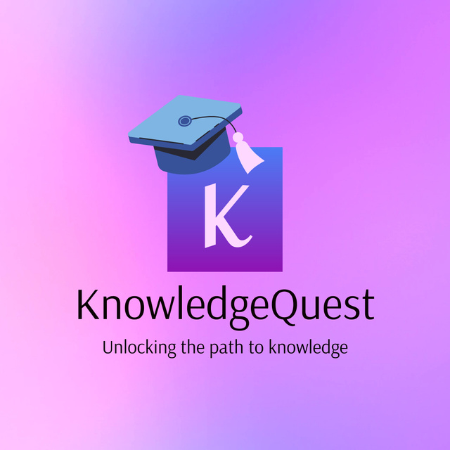 Excellent Knowledge Quest Promotion With Cap And Monogram Animated Logo Πρότυπο σχεδίασης