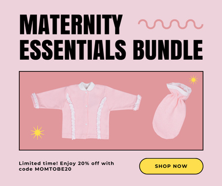 Platilla de diseño Limited Offer Discounts on Cute Maternity Essentials Facebook