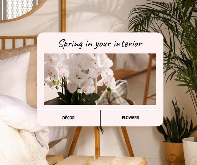 Decor and Flowers for Spring themed design Facebook Design Template
