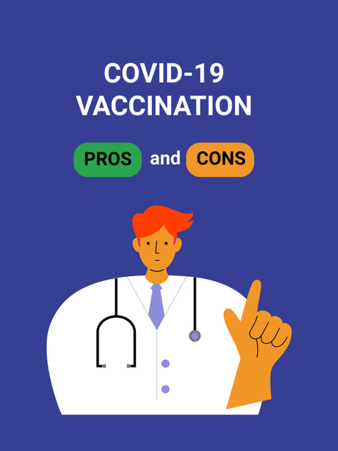 Virus Vaccination Announcement with Girl on Diagram Poster US Tasarım Şablonu