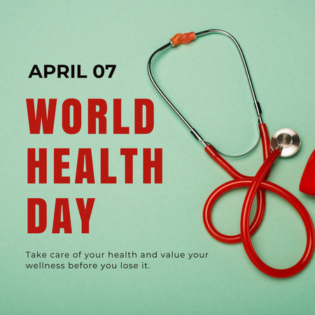 Az egészség világnapjának megünneplése Instagram tervezősablon