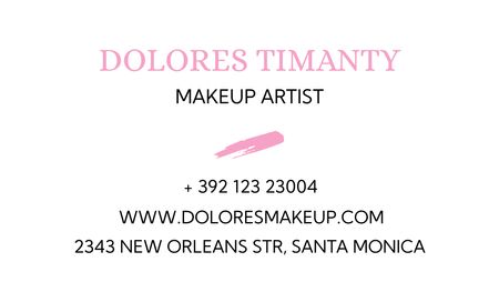 Makeup Artist Contact Details Business Card 91x55mm Design Template