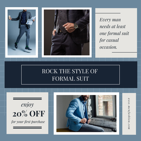 Discount Sale Offer with Stylish Men Instagram Design Template