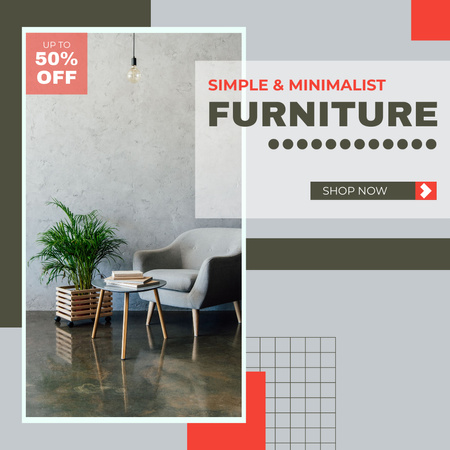 Get A Discount for Minimalist Furniture Instagram Design Template