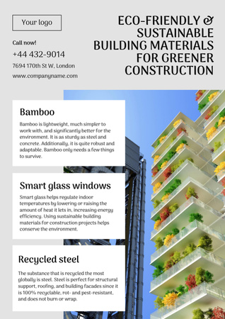 Plantilla de diseño de Servicios de construcción ecológica Newsletter 