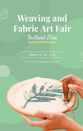Platilla de diseño Weaving And Fabric Art Fair Announcement Invitation 4.6x7.2in