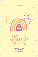 Children's Day Offer with Rainbow in Yellow