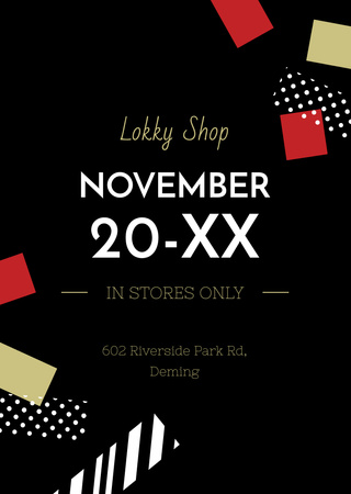 Black Friday Discount in Stores Flyer A6 Design Template