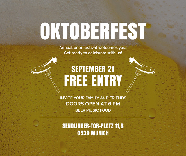 Designvorlage Ad of Traditional Oktoberfest Beer für Facebook
