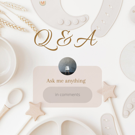 Tab for Asking Questions in White Color Instagram Design Template