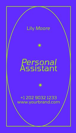 Personal Assistant Service Offering Business Card US Vertical tervezősablon