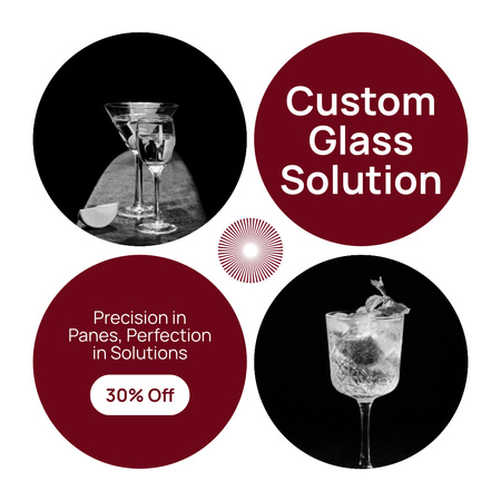 Modèle de visuel Verres en verre personnalisés à prix réduit - Instagram AD