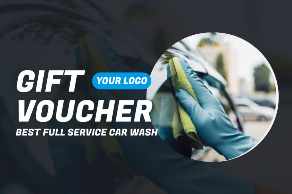 Voucher on Full Car Wash Gift Certificate Tasarım Şablonu