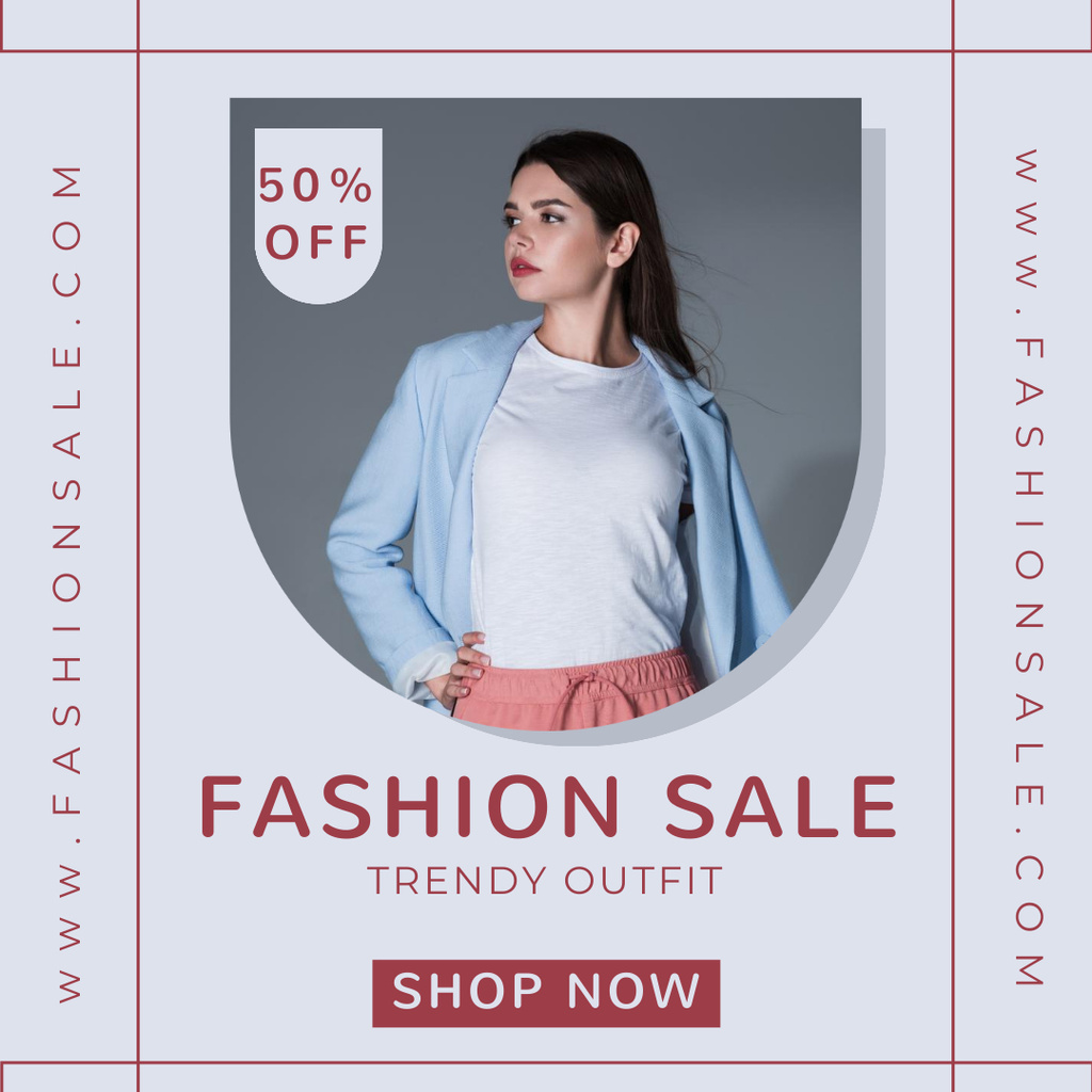 Fashion Sale for Women with Ad of Trendy Outfit Instagram Design Template