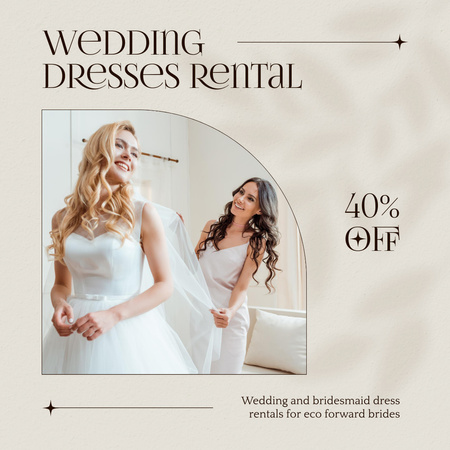 Rental wedding dresses salon Instagram Design Template