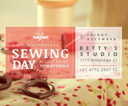 Ontwerpsjabloon van Large Rectangle van Sewing day event