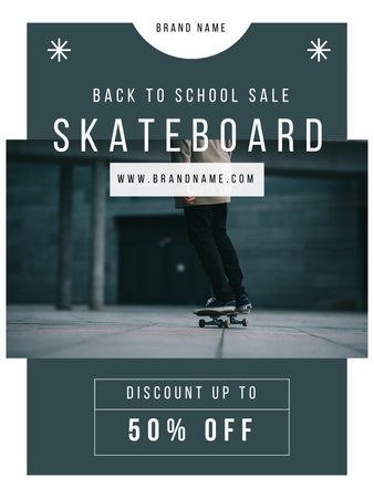 Skateboard Sale Announcement Poster US Design Template