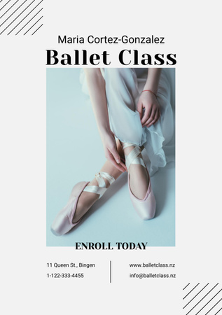 Ballerina Legs in Pointe Shoes Flyer A7 Design Template