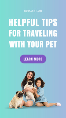Ontwerpsjabloon van Instagram Video Story van Helpful Tips for Traveling with Pet