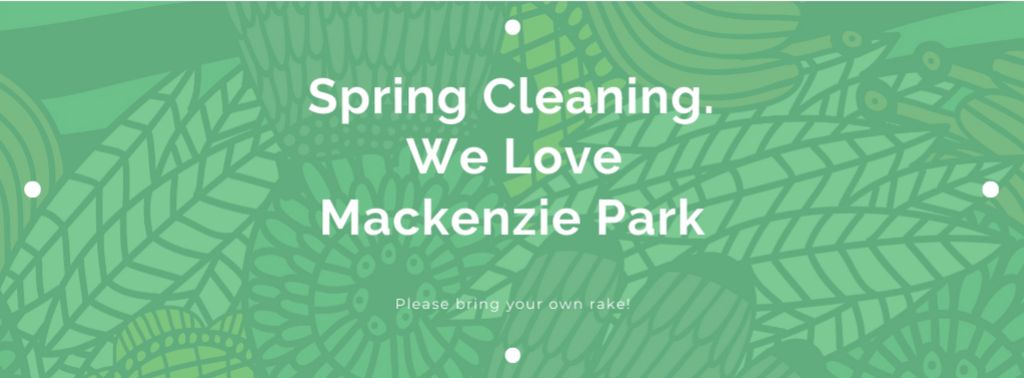 Spring Cleaning Event Invitation with Green Floral Texture Facebook cover Design Template