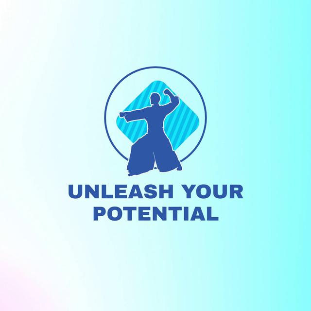 Martial Arts Club Promotion With Slogan Animated Logo – шаблон для дизайна