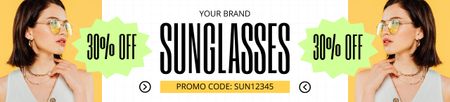 Ontwerpsjabloon van Ebay Store Billboard van Promo van korting op nieuwe zonnebrillen