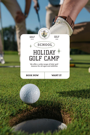 Golf Lessons for Kind in Summer Camp Pinterest Design Template