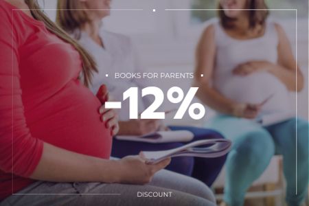 Books Discount with Pregnant Woman Reading Gift Certificate Design Template
