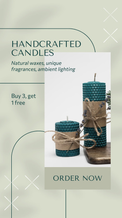Designvorlage Bestes Angebot für handgefertigte Kerzen für Instagram Story