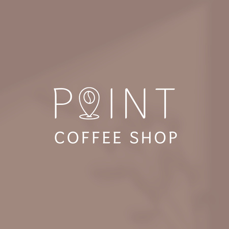 Modern Coffee Shop with Map Pointer In Brown Logo Design Template