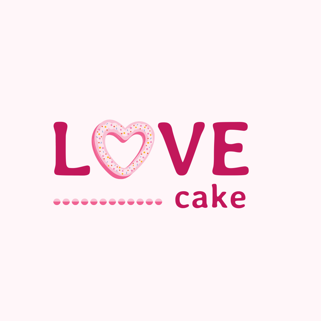 Template di design Charming Bakery Ad with Heart Shaped Cookie Logo