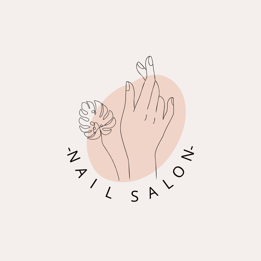 Designvorlage Manicure Offer In Nail Salon with Female Hand Illustration für Logo