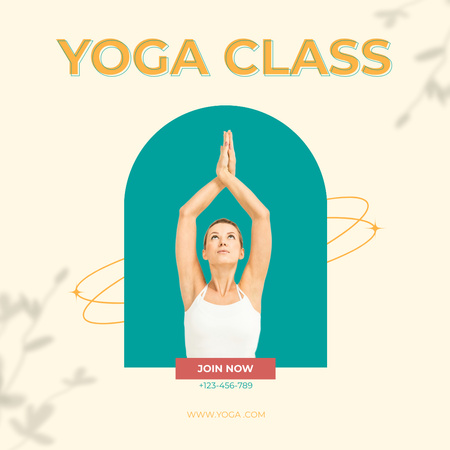 Illustration of Woman Practicing Yoga Instagram AD Design Template