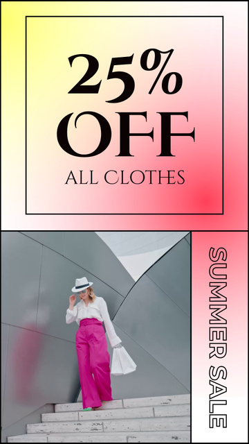 Designvorlage Summer Clothes And Accessories Sale Offer für Instagram Video Story