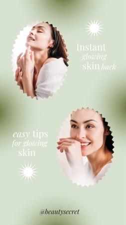 Skincare Educational Tips for Glowing Skin  Instagram Story Design Template