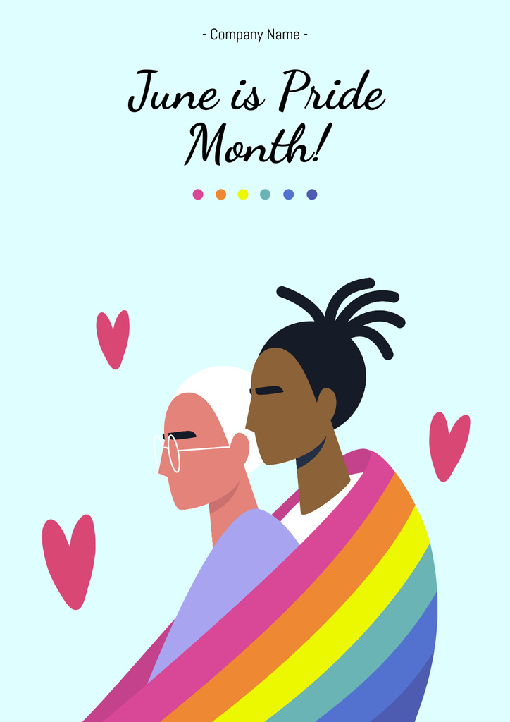 Pride Month Announcement Poster Design Template