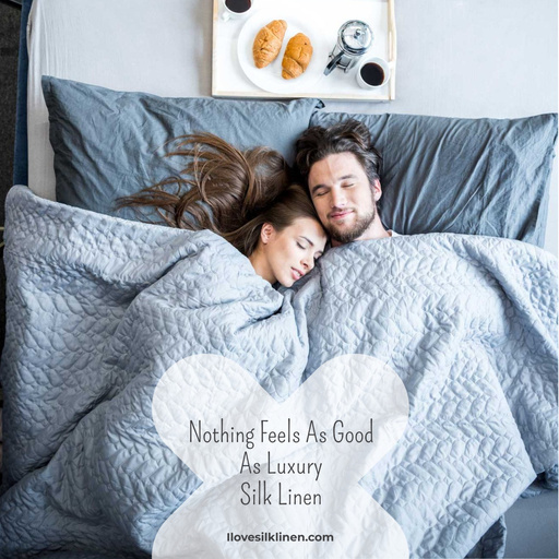 Luxury Silk Linen With Cute Couple In Bed InstagramPost