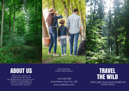 Travel Agency Service Offer for Family Vacation Brochure Design Template