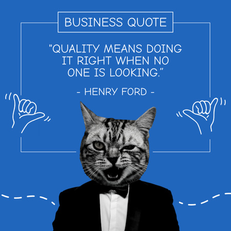 Inspirational Business Quote about Quality LinkedIn post Tasarım Şablonu