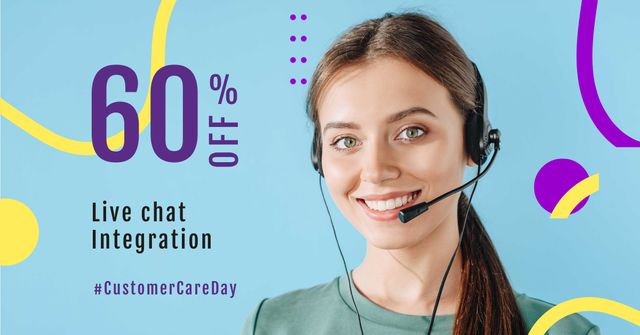 Customer Care Day Discount Offer Facebook AD Design Template