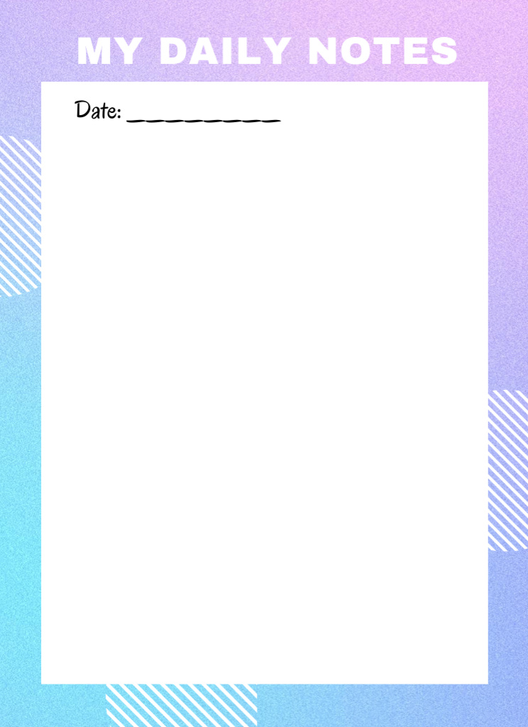 Simple Daily Planner in Light Frame Notepad 4x5.5in tervezősablon