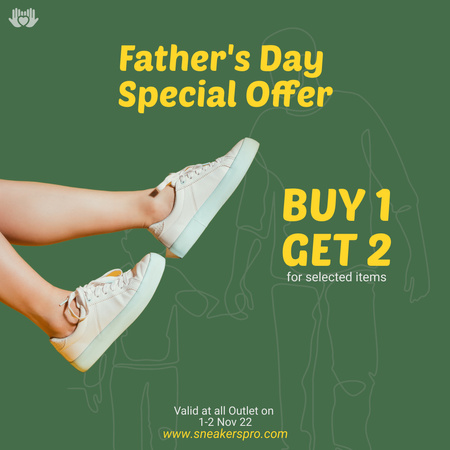 Ontwerpsjabloon van Instagram van Special offer on Father's Day for Shoes